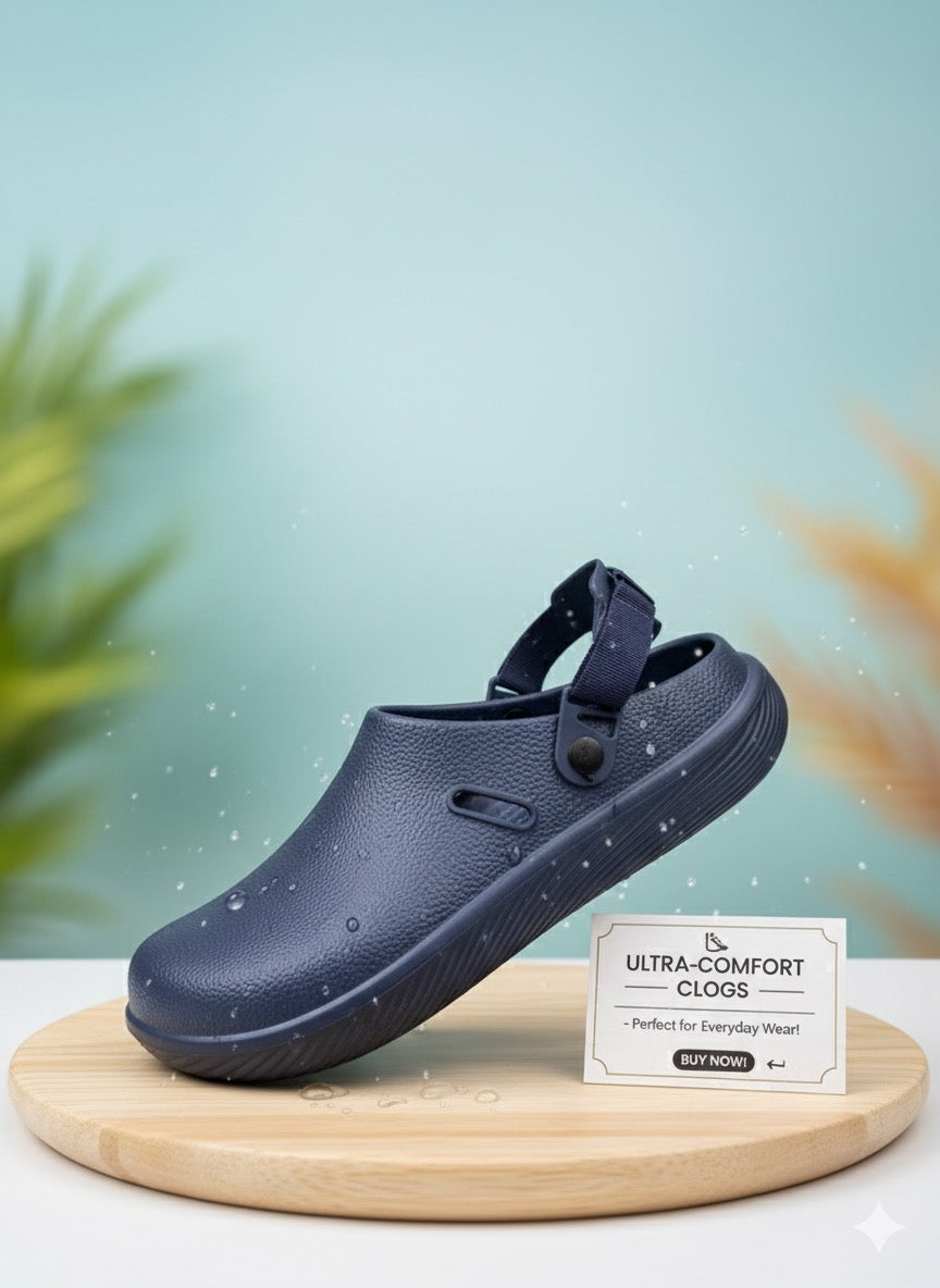 Men’s Lightweight Comfort Clogs – Soft Cushioned Slip-On Shoes with Adjustable Strap