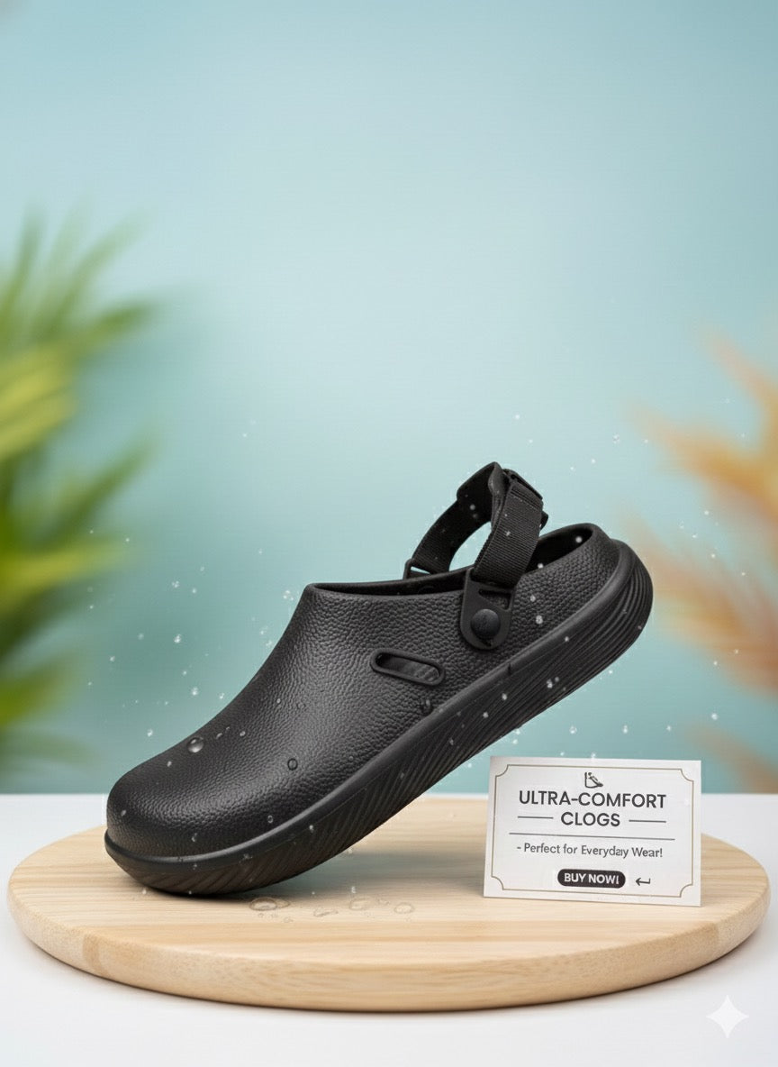 Men’s Lightweight Comfort Clogs – Soft Cushioned Slip-On Shoes with Adjustable Strap