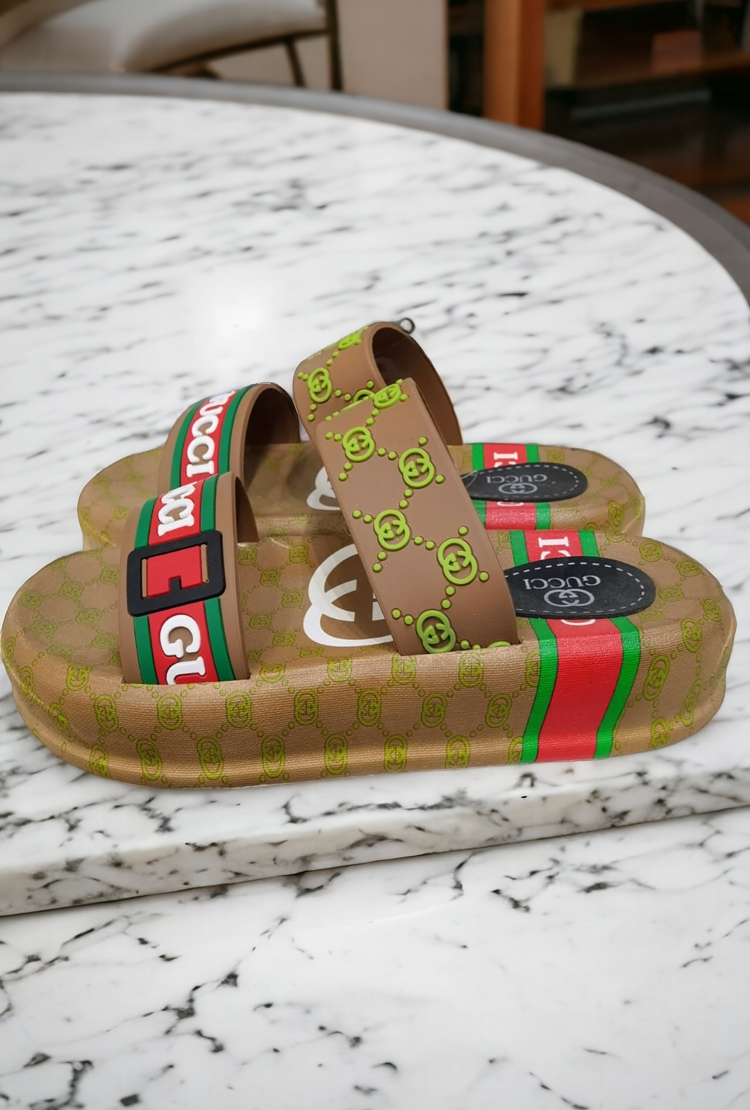 Step into Luxury Double Strap Gucci Softees