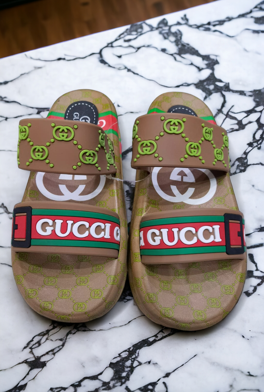 Step into Luxury Double Strap Gucci Softees