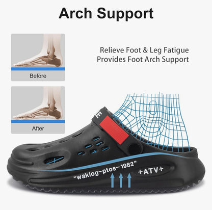 Mens Comfort Clogs | Cushioned Slip-on Walking Sandals | Versatile for Outdoor, Beach & Garden Use