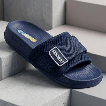BLACK Hyperbrust Skechers Slides for Mens