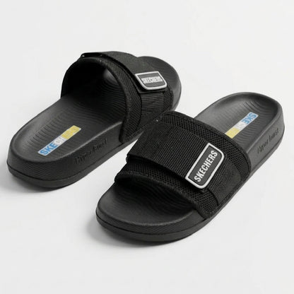 BLACK Hyperbrust Skechers Slides for Mens