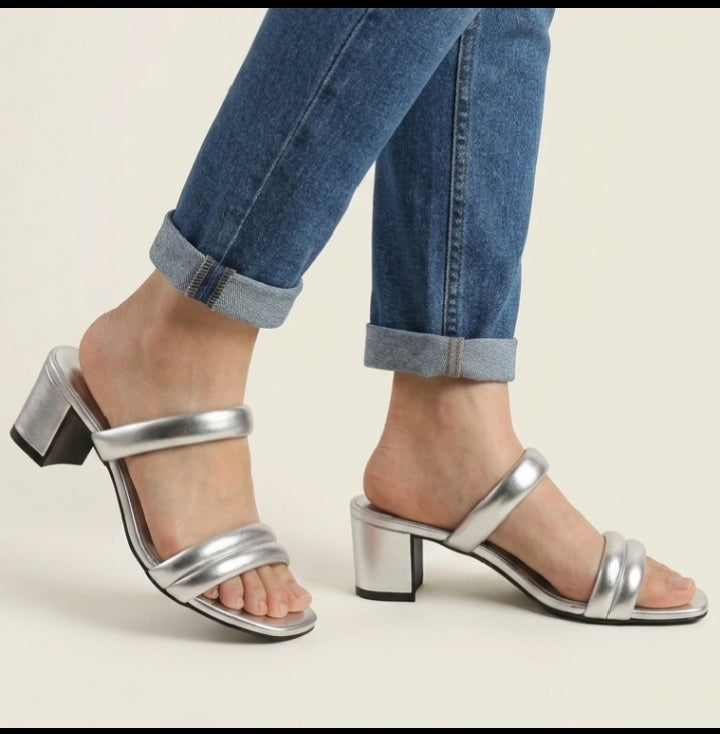 Nude Patent GOLD Block Heel Sandals